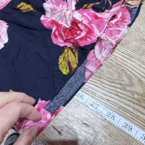 Entro Women's Floral Tiered Blouse Top Layered Bell Sleeve Pink Navy‎ Blue Small - Picture 11 of 15